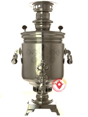 Угольный никелированный самовар 6 литров цилиндр фабрика В.С.Баташева, арт. 433779