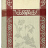 Скатерть бежевая с красным узором, 150х150, арт. 122