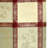 Скатерть бежевая с красным узором, 150х150, арт. 122