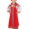 Русский народный костюм "Дуняша" для девочки хлопковый красный сарафан и блузка