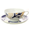 Чашка с блюдцем чайная форма Купольная рисунок Синий узор Императорский фарфоровый завод
