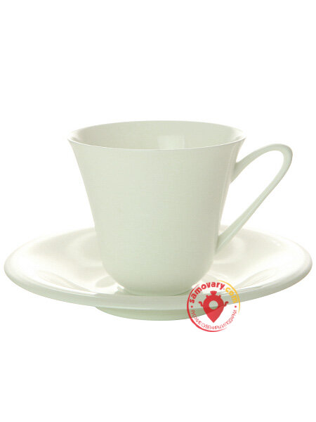 Чашка с блюдцем чайная форма Сад рисунок Белый Императорский фарфоровый завод