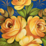Поднос с росписью "Розы на синем" 33*23 см, арт. А-4.45